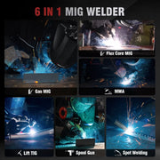 ARCCAPTAIN MIG200fit 6 in 1 MIG Welder Multiprocess 200A 110V/220V 1-Pack
