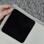 Quickzle B001 Cookgen Rug Grippers with Vacuum TECH Suction Pores, Anti-Curling, Washable, Black, Pack of 4 Square Pieces