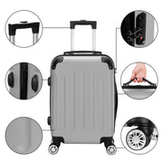 Zimtown 3 Piece Nested Spinner Suitcase Luggage Set, Gray