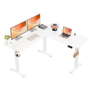Ergomaker L-Shaped Electric Standing Desk, Height Adjustable 28.7-46.5 in, 50.8 x 50.8 in, White, SM303