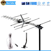 Five Star Outdoor TV Antenna, Multidirectional Yagi Design, 12 dB Gain, Silver, 40 ft Cable, 5812NKJ-FSA-HYW