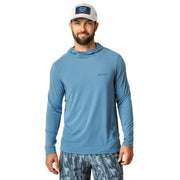 AFTCO Tailwind SuperSoft Performance Fishing Hoodie, Blue Shadow, Mens Active Fit, Moisture-Wicking Drirelease Fabric, Thumbholes, Flexible Hood, M63234