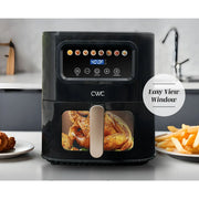 Cook With Color WAF5 BLK Digital Air Fryer, 5.2Qt Basket, 1400W, 8 Presets, Black