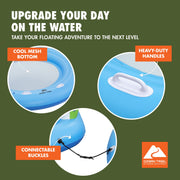 Ozark Trail Water Hammock Lake Float, Blue, Fits 3 People, Connectable Buckles, Mesh Bottom, 1143901USX26