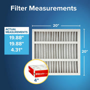 3M Filtrete Micro Allergen Defense Air Filters, MPR 1000, MERV 11, Electrostatic Pleated, 20x20x4 in, 2-Pack