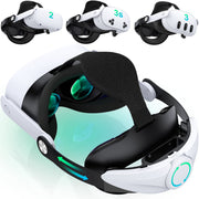 Esywen Head Strap for Oculus Meta Quest 2, 3, 3S with Precision Horizontal Adjustment Knob, Soft Padding, Durable Retractable Strap, White, MQ1000