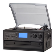 ORCC 10-in-1 Bluetooth Record Player Turntable for Vinyl Records CD Cassette USB/SD Convert, Black