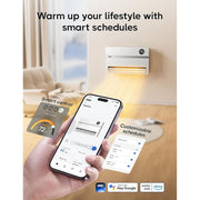 Dreo DR-HSH009S Smart Wall Heater, Electric Space Heater for Bedroom 1500W, Adjustable Thermostat, Remote Control, 24H Timer, Easy-Mount Heater for Indoor Use