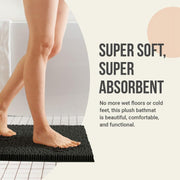 ITSOFT Chenille Bathroom Rug Runner, Ultra-Plush Microfiber, Non-Slip, Charcoal Gray, 21 x 34 in