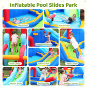 Neche Large 11-in-1 Inflatable Water Slide Bounce House, 222 in Length, 135 in Width, 82 in Height, 450W Blower, Holds Up to 6 Kids Ages 3-8, Max Weight 495 lbs