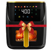 Bluebow Air Fryer Large 8.5 QT, Black, 8 in 1 Touch Screen, Visible Window, 1750W