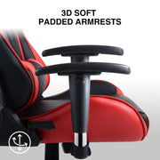 GTRACING WMT-099SJ-2-RED Classic Gaming Chair PU Leather with Adjustable Headrest and Lumbar Pillow, Red