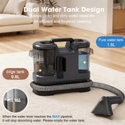 PKALQ Portable Carpet Cleaner Machine, 800W Motor, 18Kpa Suction, Lightweight 7.95 lb, 63.5oz Clean Water Tank, 28oz Waste Tank, 5ft Hose, 16.5ft Power Cord, M-304 AC
