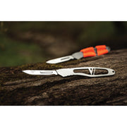 Havalon Piranta Echo Fixed Blade Knife, 2.75in Stainless Steel Blade, Skeletonized Stainless Handle, 8.88in Overall, XTC-ECHO