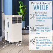 Keystone KSTAP05PHA 5,000 BTU 115-Volt Portable Air Conditioner with Remote, White