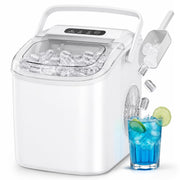 Simzlife ZX-IM-06B Countertop Ice Maker, 26 lbs Daily Capacity, White