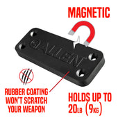 Allen Company Rubber Coated Magnetic Handgun Mount, Holds 20 Lbs, Black Cast Metal, Includes Installation Kit, 8872A