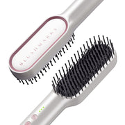 Blush Marks Hair Straightening Brush with Ceramic Tourmaline, Negative Ionic Technology, 3 Modes, White, 17586669492