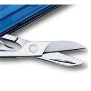 Victorinox Classic SD Swiss Army Knife, Compact, 7 Functions, Swiss Made Pocket Knife with Small Blade, Screwdriver and Key Ring - Transparent Blue