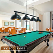 UZNHTY Pool Table Light, 4-Lights, 46 in, Matt Black, Adjustable Height, Farmhouse Style, 48290