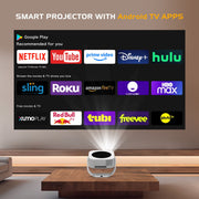 GKLPO T06 Projector, Native 1080p with 4K Upscaling, 15000 Lumens Brightness, Electric Focus, Auto Keystone, Dual-Band Wi-Fi 6, Bluetooth 5.3, 270 Rotatable Stand