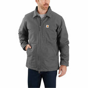 Carhartt 104293-GVL Loose-Fit Washed Duck Sherpa-Fleece Lined Coat for Men, Gravel, S