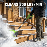 Steelite Cordless Snow Shovel, 21V, 12-Inch Clearing Width, 4.0-Ah Battery with Quick Charger, Adjustable Handle, Directional Plate, Lightweight 9.9 lb