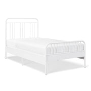 Mainstays Kids Twin Size Metal Platform Bed Frame, White Finish, Steel Construction, Integrated Slats - Material Steel