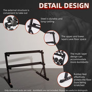 BalanceFrom EEDR-2T 2-Tier Easy-Grab Dumbbell Rack Multi-Level Weight Storage Organizer for Home Gym  600-Pound Capacity