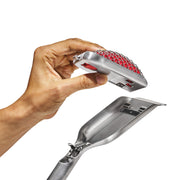OXO Softworks Coiled Grill Brush with Replaceable Head, Bristle-Free Stainless Steel and Silicone, Red, 20-Inch Handle, 21219300
