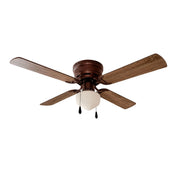 Mainstays 42 Inch Hugger Indoor Ceiling Fan with Oil Rubbed Bronze Finish, 5 Reversible Walnut Blades, Integrated LED Light, 3-Speed Reversible AC Motor, Flush Mount