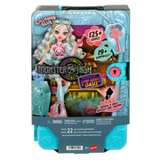 Mattel Monster High Skulltimate Secrets Gore-geous Oasis Doll Playset with Lagoona Blue, Travel Clothes, Accessories, Suitcase, 19+ Surprises, JDR51