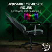 Razer Iskur V2 X Computer Gaming Chair with Built-In Lumbar Support, Widened Seat Base, High-Density Foam Cushions, Adjustable 152 Recline, 2D Armrests, Plush Fabric Finish, L33T Edition, RZRSC2025
