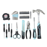 Hyper Tough 8UJ0059A 40-Piece Household Tool Kit with Soft Grip Handles, Seafoam Green, Portable Hard Plastic Case