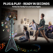 NBCP Wireless Guitar Controller, 2.4G Wireless, Compatible with PC, PS3, PS4, Nintendo Wii, Guitar Hero, Rock Band Games, Black, KT602
