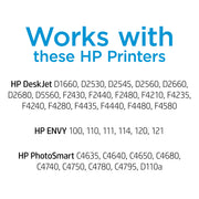 HP 60 Black Ink Cartridge, Original Quality, Monochrome, Approx 200 Page Yield, Compatible with HP Photosmart C4640 C4650 C4680 C4780 C4795 D110a, CC640WN#RFD