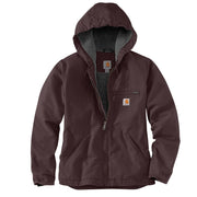 Carhartt 104292-V26 Loose-Fit Washed Duck Sherpa-Lined Jacket for Ladies - Blackberry - M