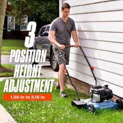 Senix Gas Lawn Mower, 21-Inch Steel Cutting Deck, 144cc 4-Cycle Engine, 2-in-1 Mulch and Side Discharge, Six Adjustable Cutting Heights, High Wheel Design, Blue, GCJ-LSPG-L6