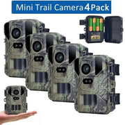SuntekCam MINI600  Trail Cameras 4 Pack, Waterproof Night Vision, 20MP Photo, 1080P Video, Includes 32GB Micro SD Cards, MINI600