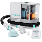 HAUSHOF Portable Carpet and Upholstery Cleaner with 13KPa Suction, 2-in-1 Dual Water Tanks, Extended Hose and Cord, Spot Remover for Rugs, Car Seats, Couch, Pet Stains, HH24105AW
