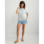 Huk Block Beach Short-Sleeve Pocket T-Shirt for Ladies - Harbor Mist - L