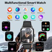 Amybaby Smart-Watches-011A Smart Watch, 1.96 in Full Touchscreen, Bluetooth Call, 120+ Sports Modes with GPS