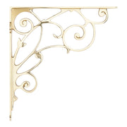 Signature Hardware Lienna Scrollwork Brass Shelf Bracket, 7-1/8 in Length, Brushed Nickel Finish, 955215-7