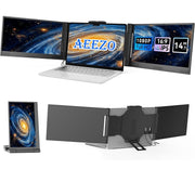 AEEZO 14 Inch 1080P IPS Portable Monitor, 280 Rotatable Screen Extender, Full HD Display, Type-C USB Interfaces, Compatible with 13-17.3 Inch Laptops