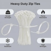 Asoricing 100 Pack Zip Ties, Heavy Duty Cable Ties, Wire Ties for Indoor and Outdoor (13.5 inch) - Material Nylon