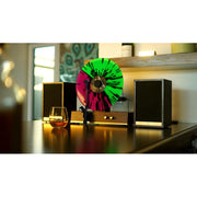 Fuse GLD Vertical Vinyl Turntable with Bluetooth 5.3, Audio Technica Cartridge, External 36W Speakers, Gold Trim, Ashtree Wood Rad-GLD-Gd