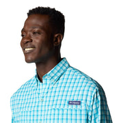 Columbia PFG Super Tamiami Long Sleeve Men's Button-Down Shirt, Omni-Shade UPF 50 Sun Protection, Omni-Wick Moisture Management, Spray Gradient Check, X-Large, 143894