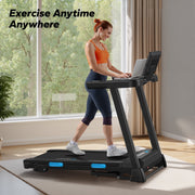 MERACH Folding Treadmill with 2.5HP Motor, 7.5 MPH Speed, 15% Auto Incline, Shock-Absorbing Belt, Black