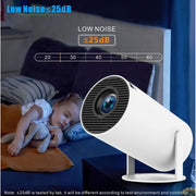Thunrlge Mini Portable Projector, 4K Ultra HD Decoding, Native 1080P Support, WiFi 6, Bluetooth 5.0, Auto Keystone Correction, 180 Degree Rotation, White, HY300 PRO