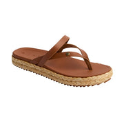 Reef Vista Carmen Women's Sandals, Vegan Leather with Raffia Wrapping, Cushioned PU Footbed, Flexible Rubber Outsole, Cocoa, Size 6M, CJ6486